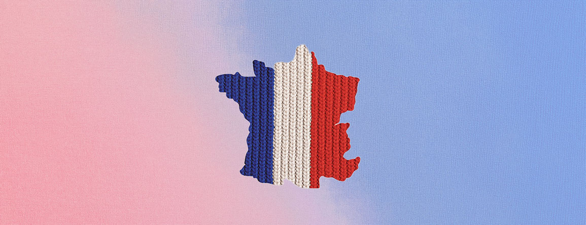 Image of France with textile detail