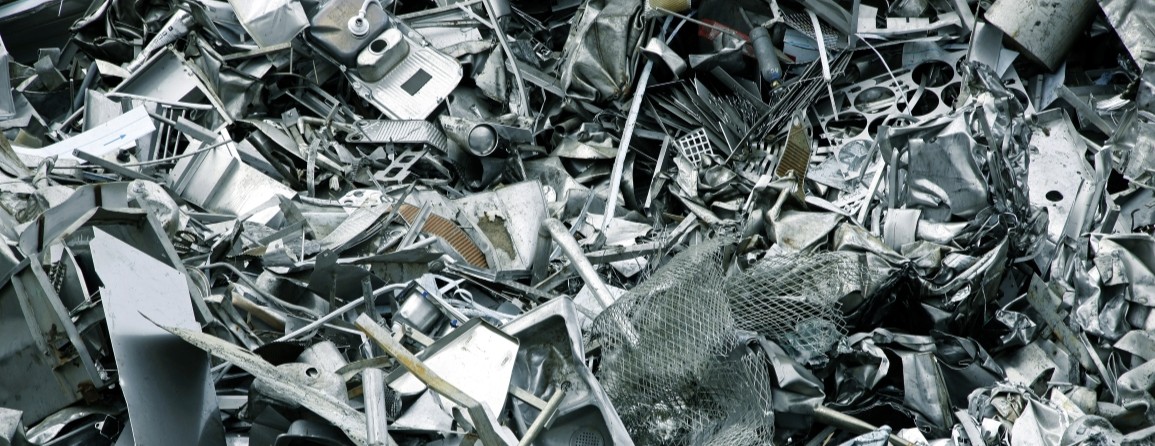 Pile of scrap metal recycling.
